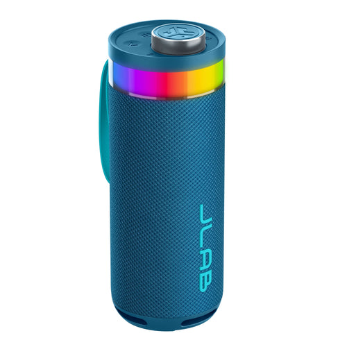 GO Party Speaker - Navy; Bluetooth Portable Speaker with RGB Lighting, 10W