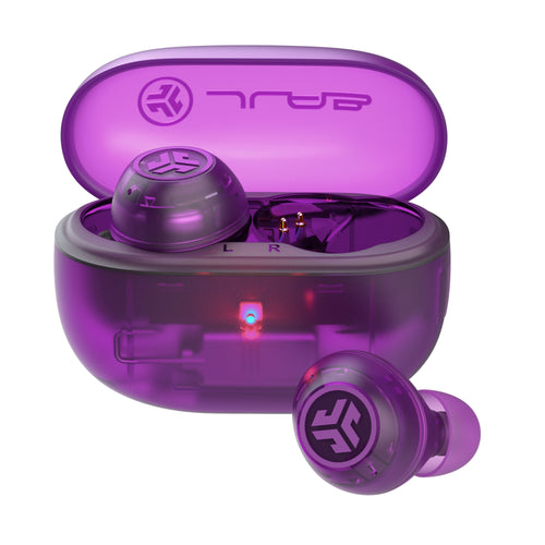 GO Pop ANC Bluetooth Earbuds, Charging Case, Transparent Purple