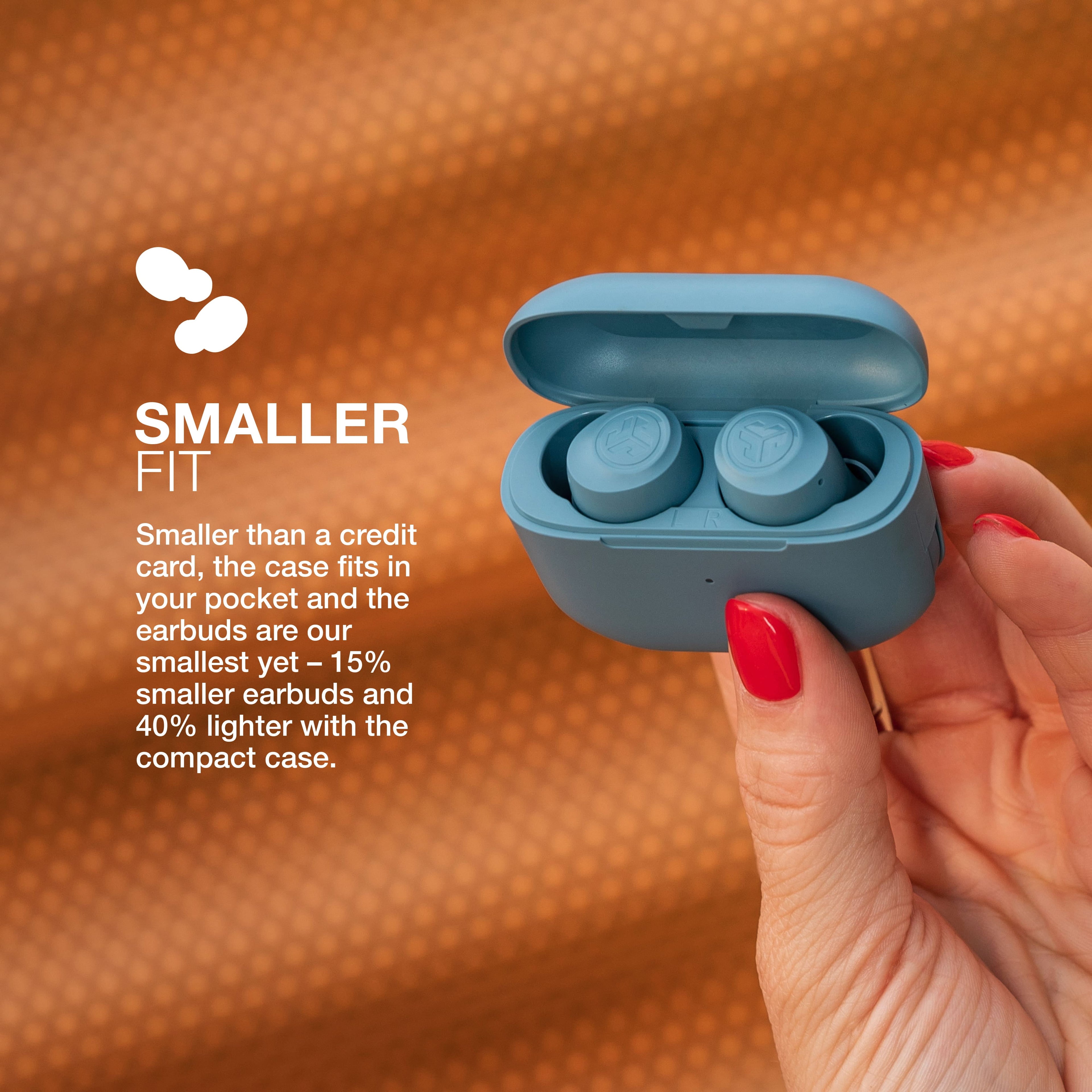 JLab GO AIR POP TRUE WIRELESS BLUETOOTH EARBUDS WITH 35+ HOURS PLAYTIME CUSTOMIZABLE EQ FAST CHARGING INTEGRATED CABLE TOUCH CONTROLS