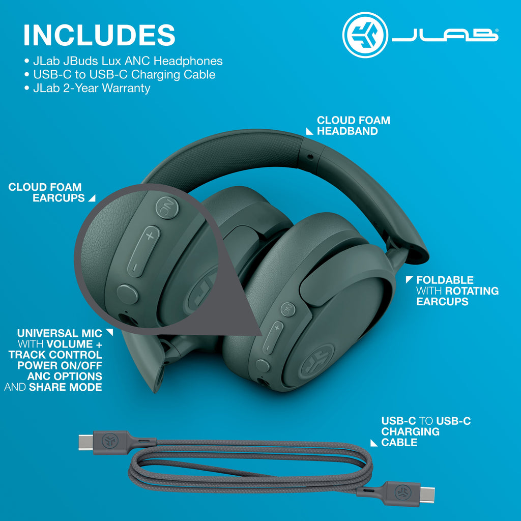 Jbuds Lux Active Noise Cancellation Bluetooth Headphones