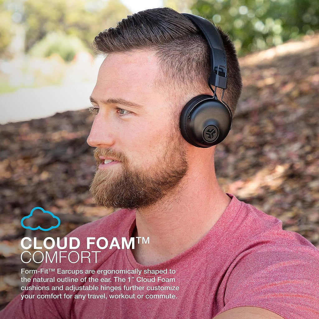 Studio Bluetooth Wireless On-Ear Headphones | 30+ Hour Bluetooth 5 Playtime | EQ3 Sound | Ultra-Plush Faux Leather & Cloud Foam Cushions | Track and Volume Controls | Black
